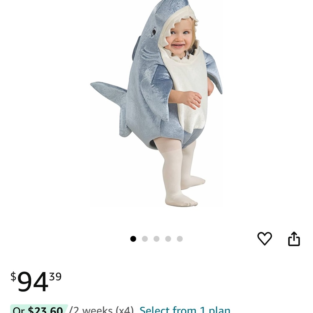 Baby Shark Halloween Costume - 0-6 months